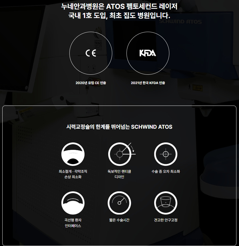 누네안과에서 설명하는 빠른회복을위해 수술 중 시행하는 장점